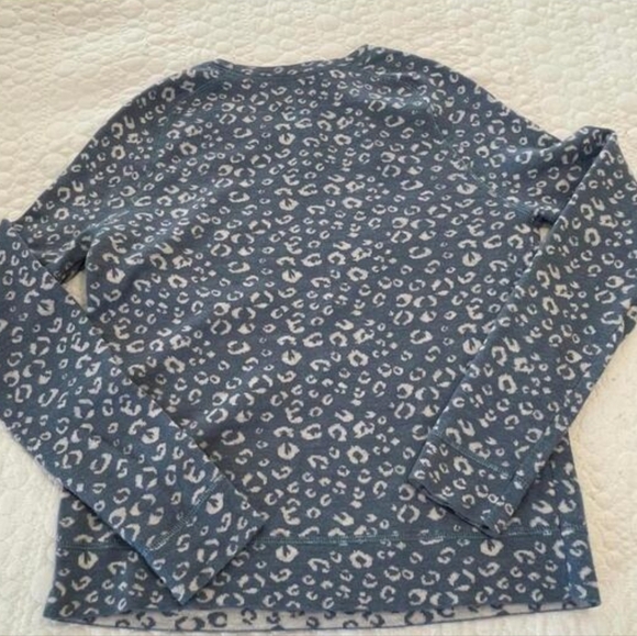 LOFT Blue Animal Print Wool Blend Crew Neck Sweater Xsmall - Picture 5 of 11